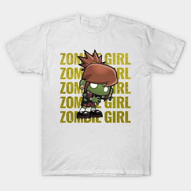 Zombie Girl Creepy Scary Kawaii Zombie Cute Halloween Outfit T-Shirt by Briansmith84